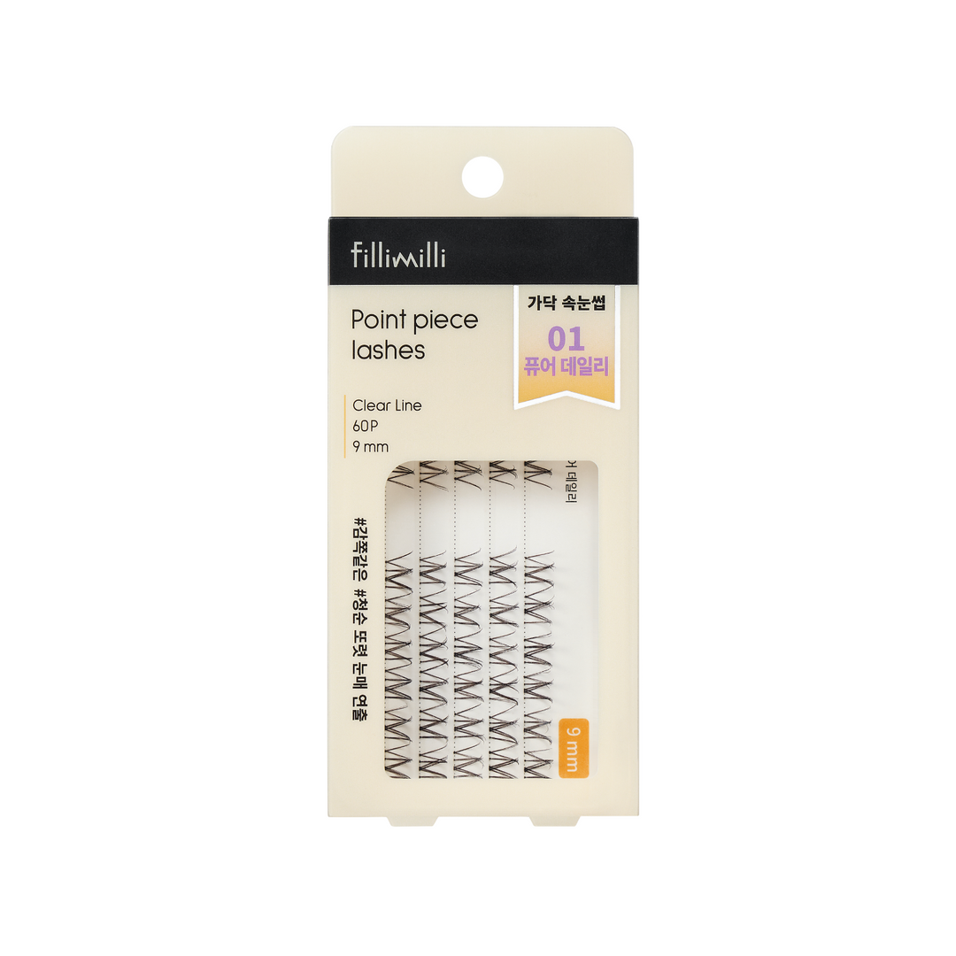 Fillimilli Point Piece Lashes 01 Pure Daily (9mm) 60pcs - Shop K-Beauty in Australia