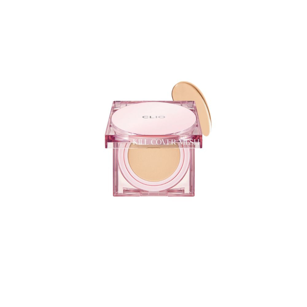 Clio Kill Cover Mesh Glow Cushion Mini 5g, cushion foundation with mesh design and glowing finish in compact form.