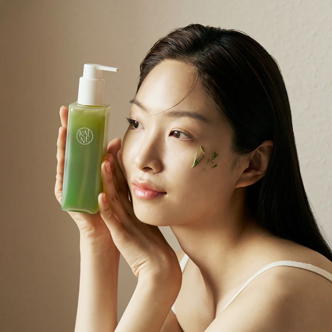 KAINE Rosemary Relief Gel Cleanser 150ml, gel and foam cleanser with herbal rosemary extract, shown in a clear pump bottle.