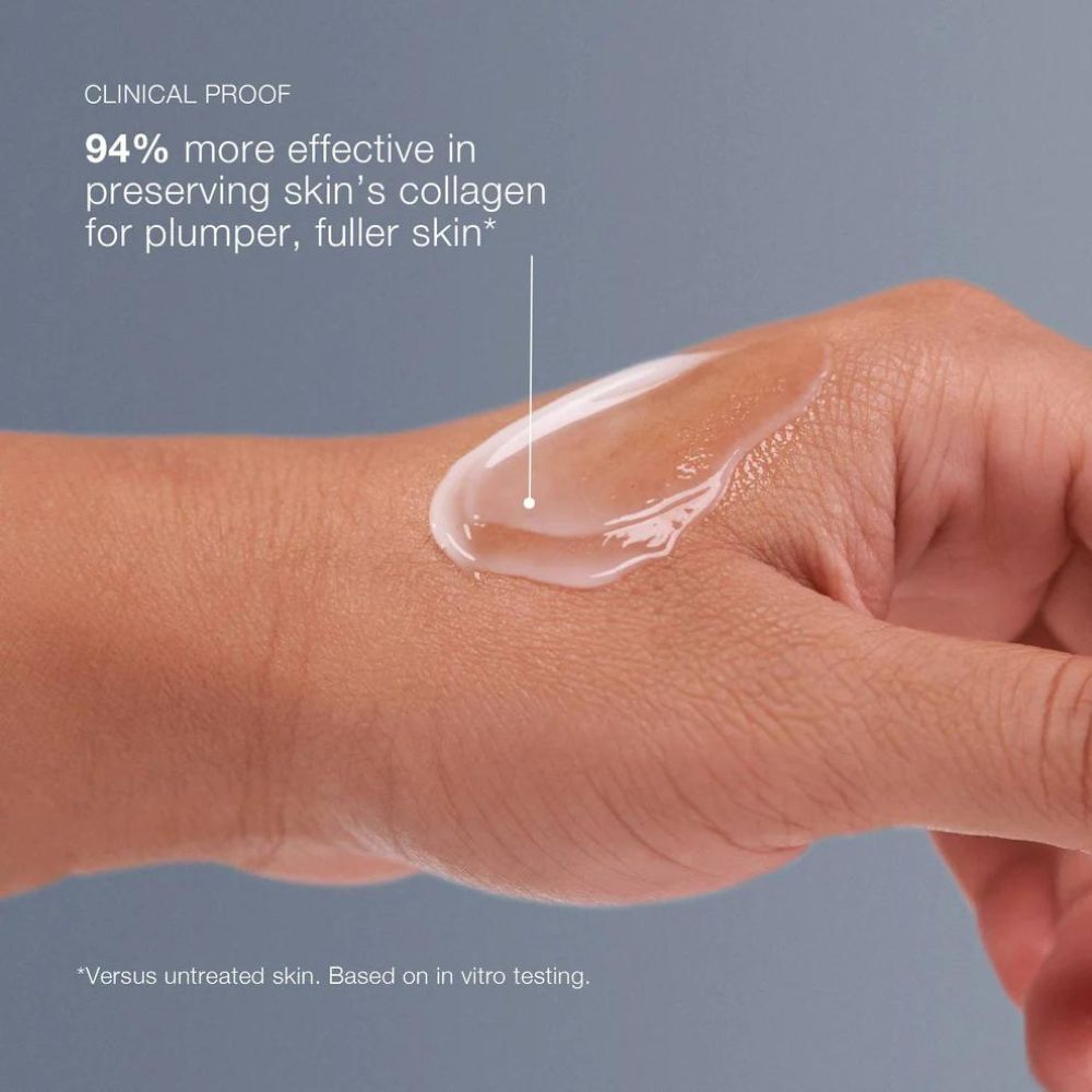 Dermalogica Pro-Collagen Banking Serum in a 30ml bottle, showing the sleek serum container with a pump dispenser.