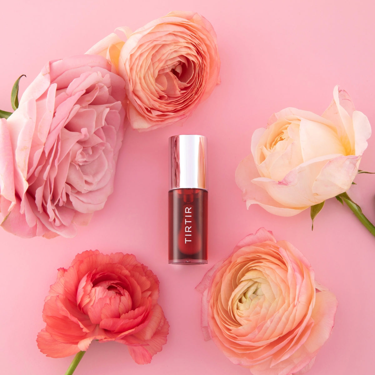 TIRTIR My Glow Lip Oil Rosy in a 5.7ml tube, glossy lip gloss with a rosy tint, shown in the image.