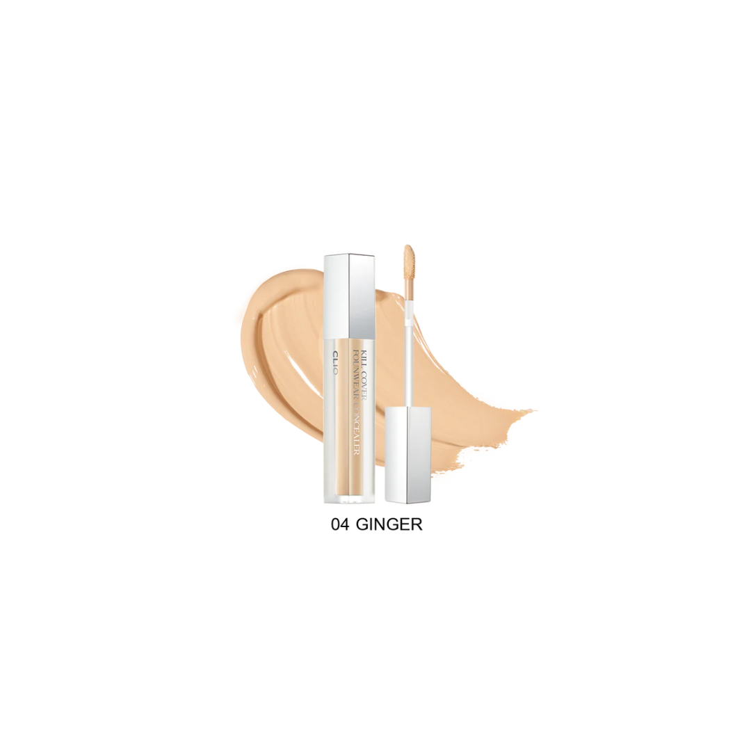 Clio Kill Cover Founwear Concealer 6g in a compact tube, designed for flawless skin correction and concealing blemishes.