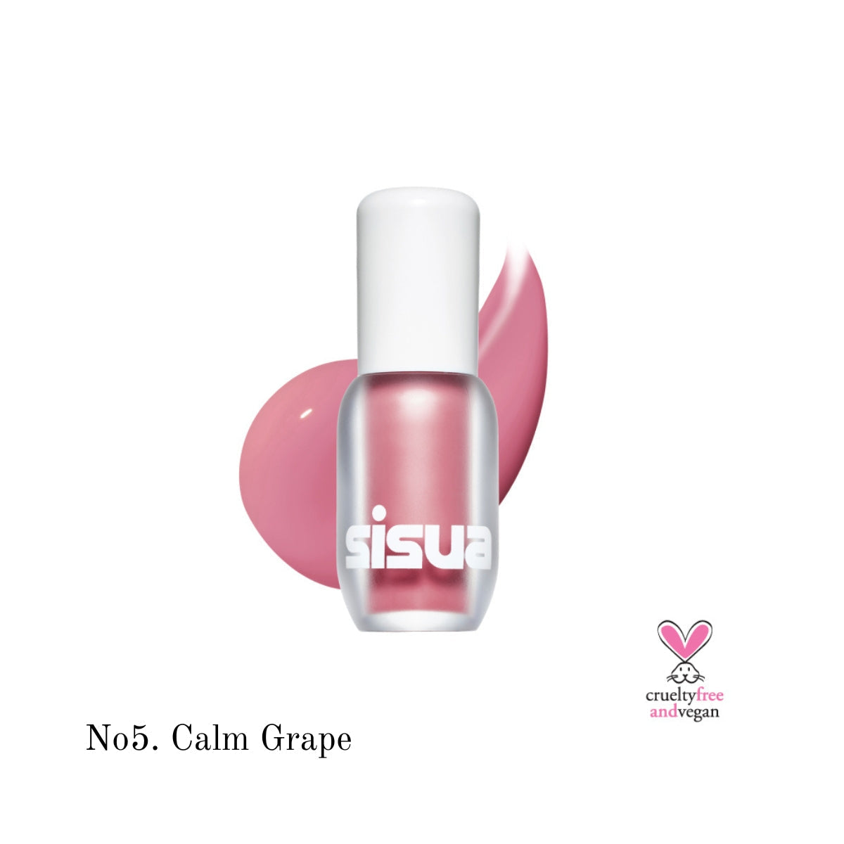 Sisua by Unleashia Berry Shot Lip Tint tube with vibrant berry-colored lip tint and applicator brush visible.