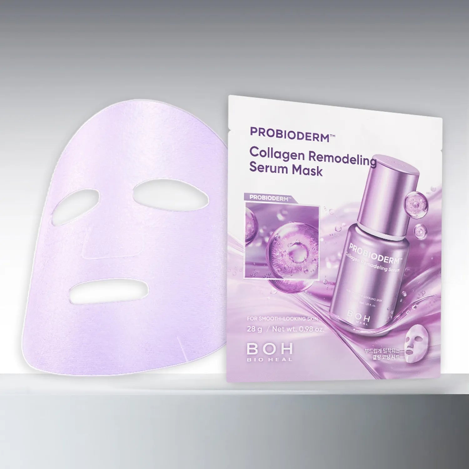 Bioheal BOH Probioderm Collagen Remodeling Serum Mask sheet mask with collagen and serum for skin rejuvenation.