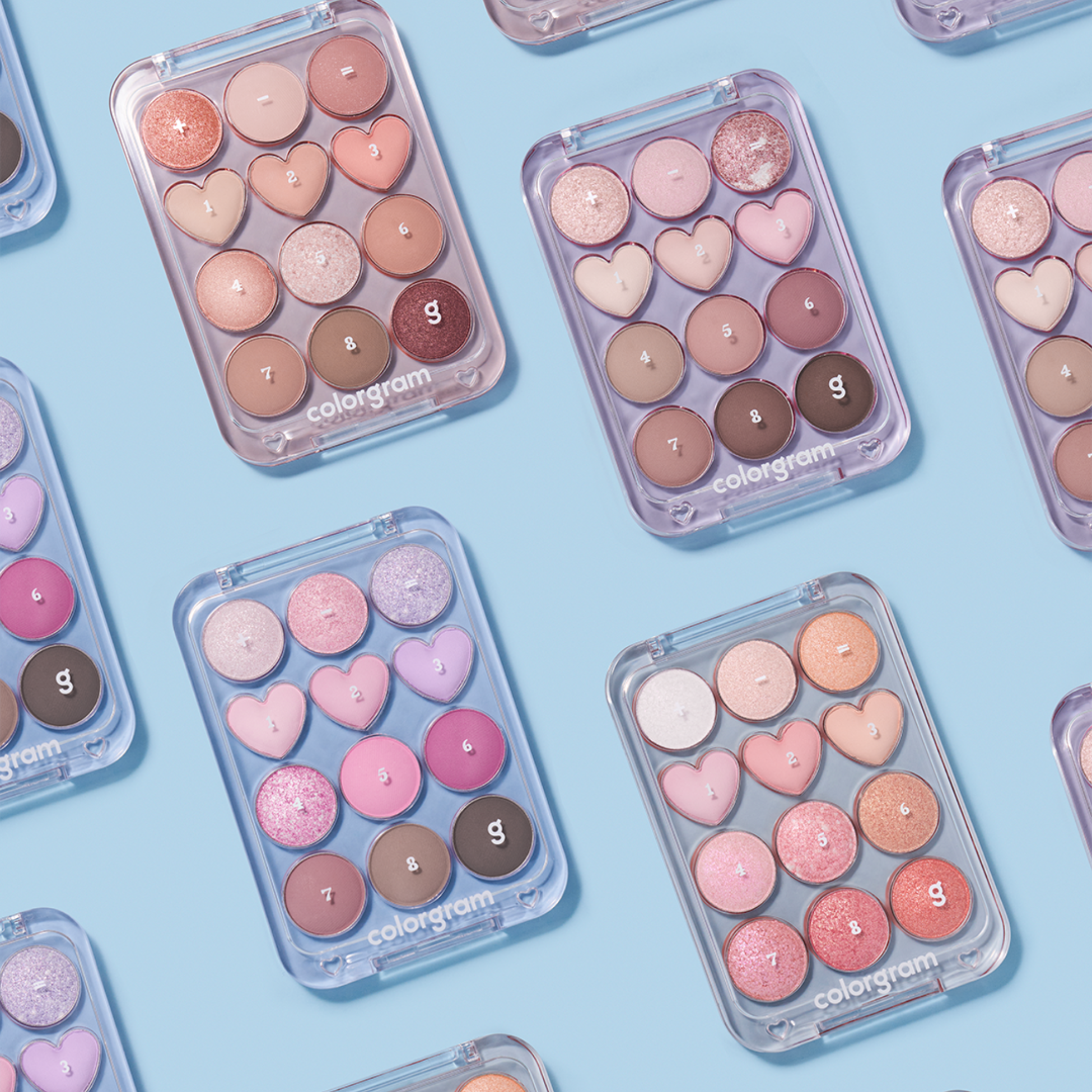 Colorgram Pin Point Eyeshadow Palette with six vibrant shades in a sleek compact, perfect for eye makeup looks.