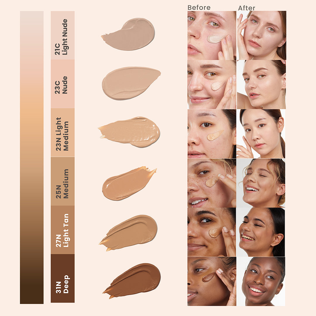 Heimish Moringa Ceramide BB Cream in a beige tube, showing smooth and creamy texture for even skin tone.