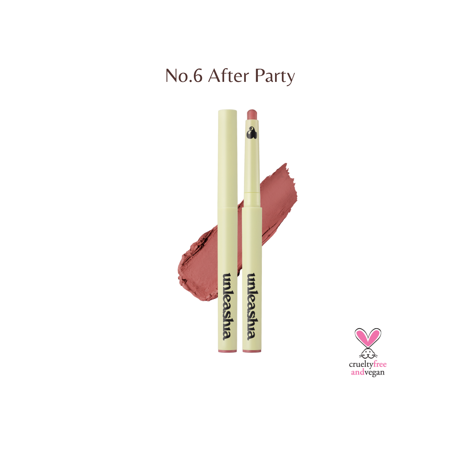 Unleashia Oh! Happy Day Lip Pencil lip liner in a neutral shade, shown with the pencil tip and packaging.