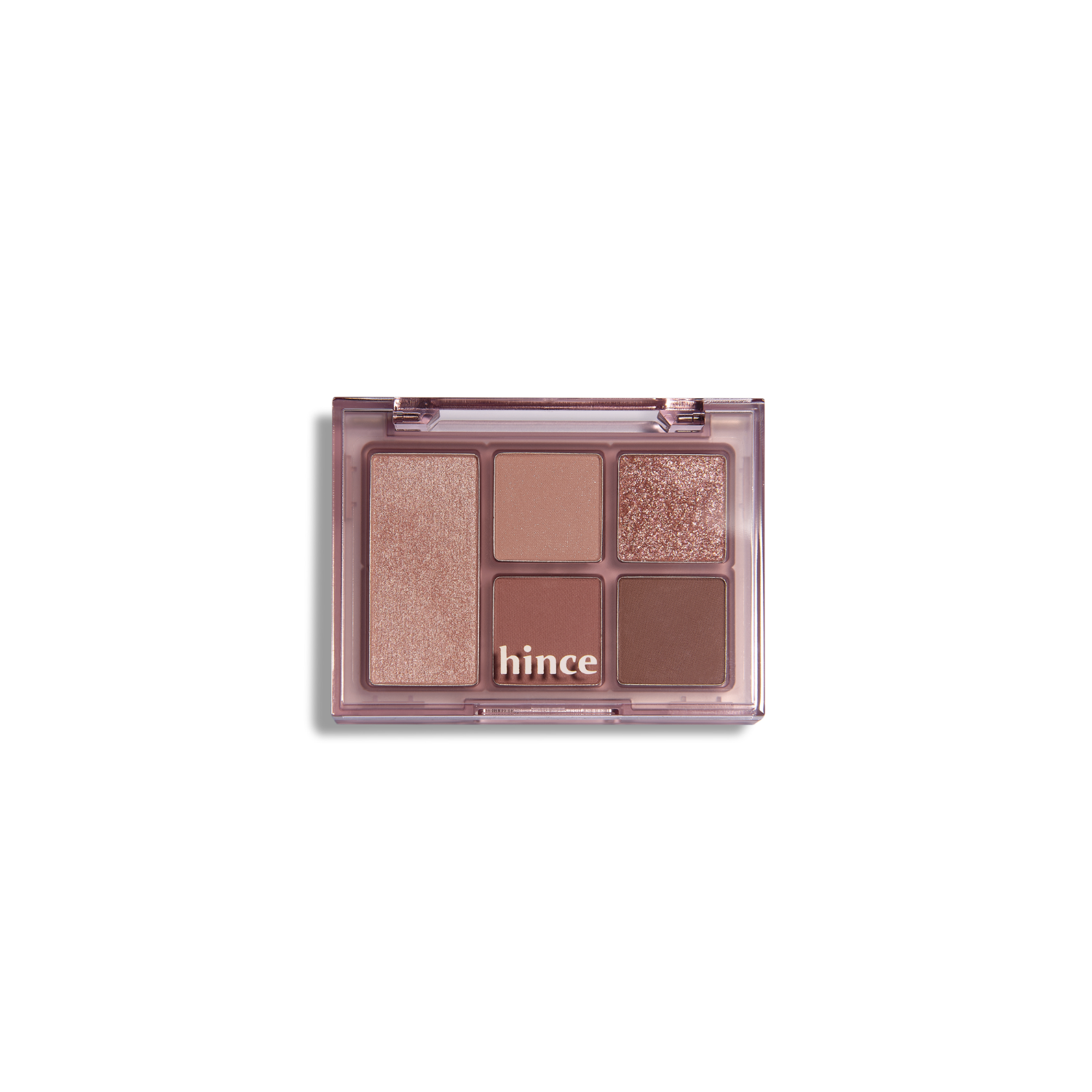 Hince All-Round Eye Palette with six eyeshadow shades in neutral and warm tones, suitable for versatile eye makeup looks.