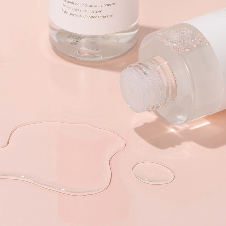 iUNIK Rose Galactomyces Essential Toner in a 200ml bottle, featuring a clear liquid with a rose scent and minimalist packaging.