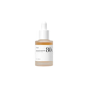 Anua Heartleaf 80% Ampoule in 30ml bottle, featuring clear serum with a dropper cap, designed for soothing skin care.