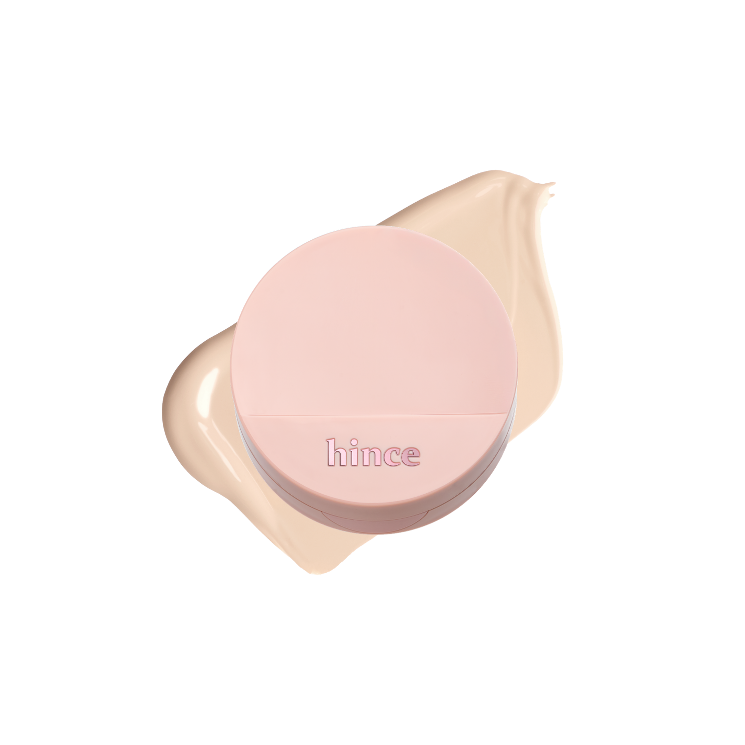 Hince Cover Master Pink Cushion foundation in a compact, showing the soft pink shade and sleek packaging.
