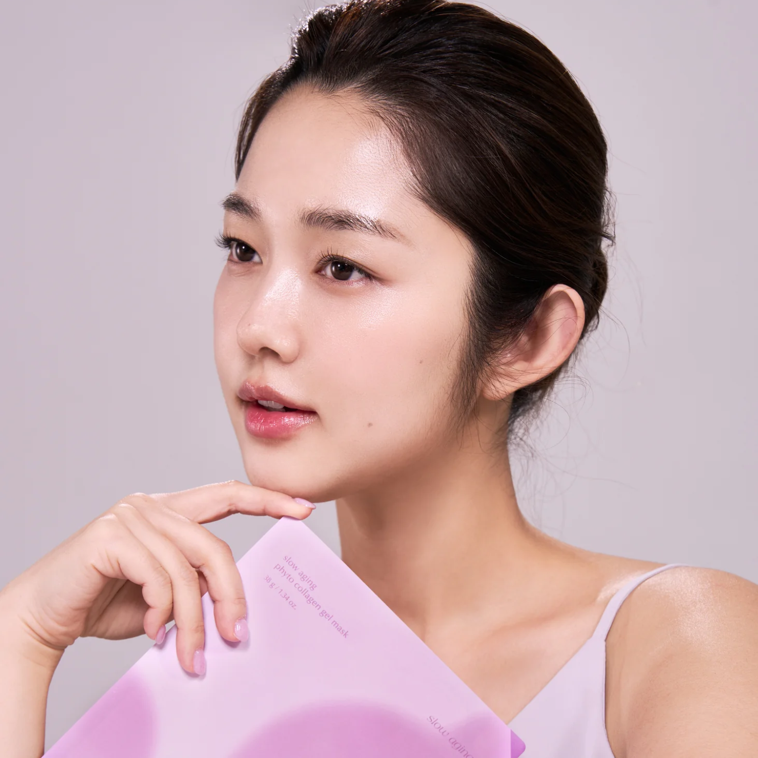 Luvum Slow Aging Phyto Collagen Sheet Mask in 5-piece box, hydrating facial mask for youthful skin.