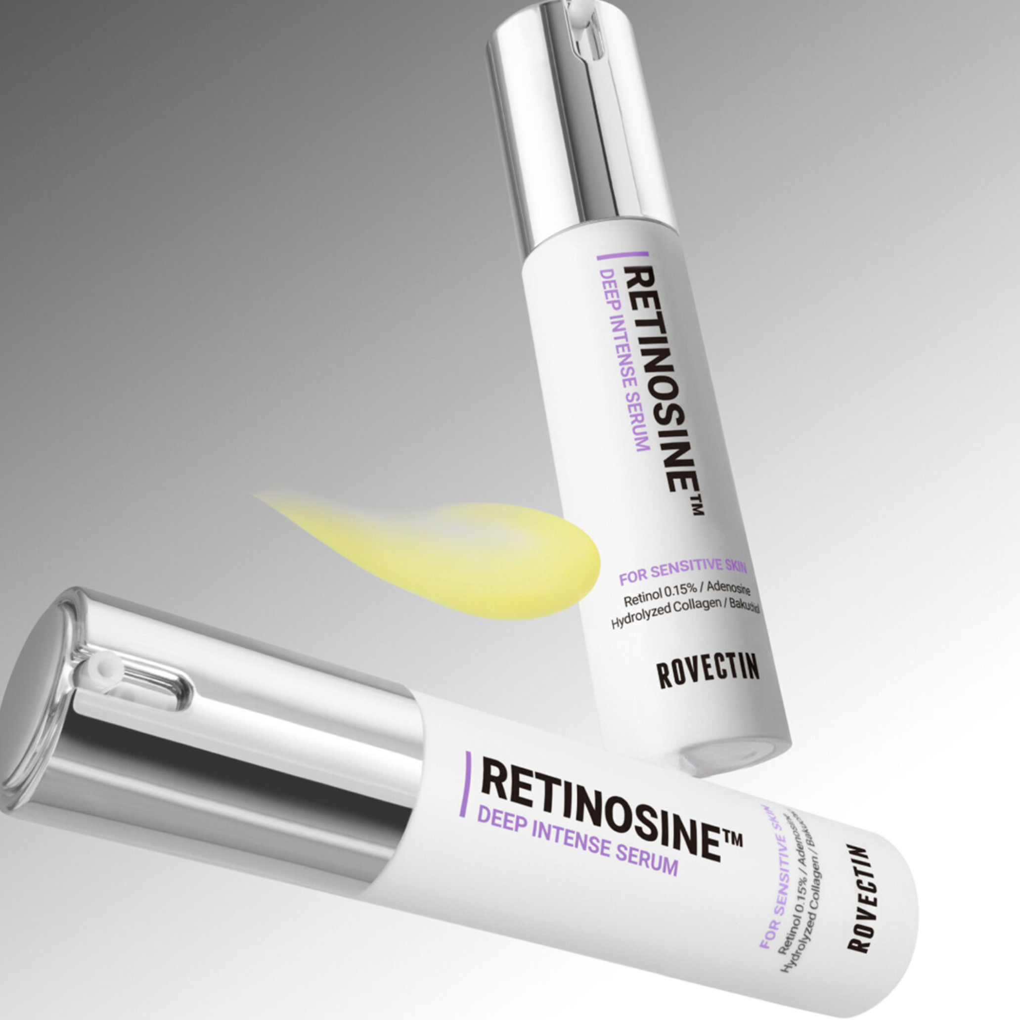 Rovectin Retinosine Deep Intense Serum 20ml bottle showing the product label and packaging on a white background.