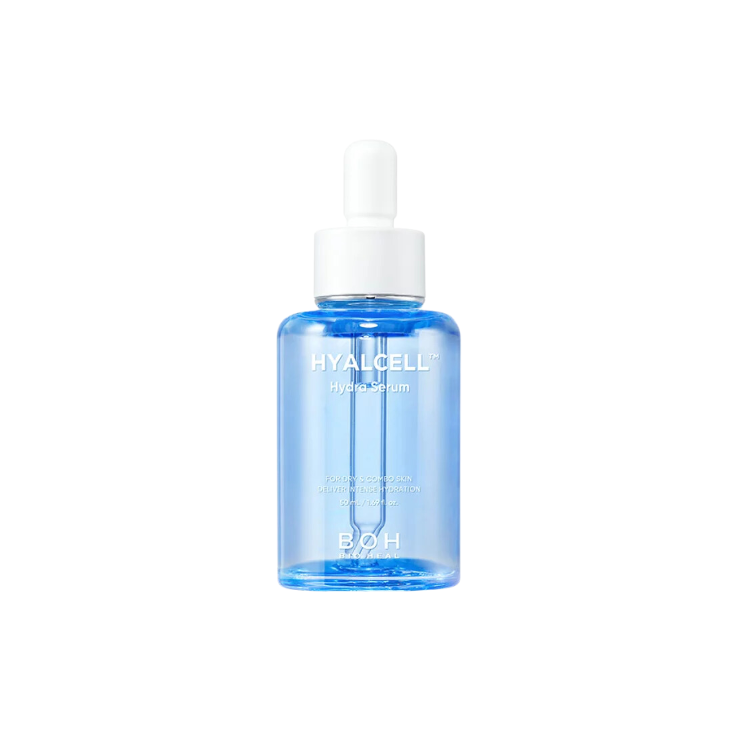 Bioheal BOH Hyalcell™ Hydra Serum 50ml bottle with clear liquid and pump dispenser for hydrating skincare.