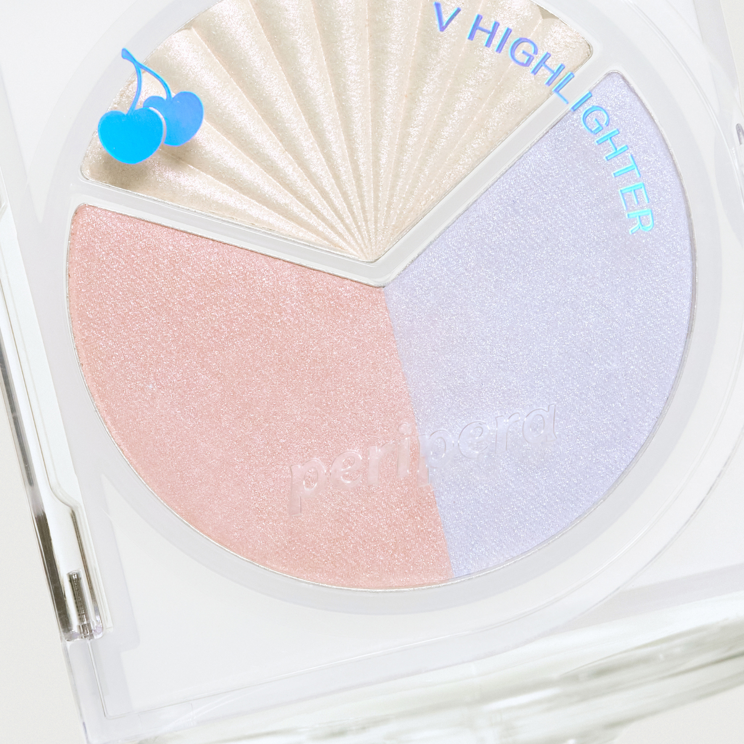 Peripera V Highlighter with shimmery finish, showing the highlighting pen and its smooth, luminous application on skin.