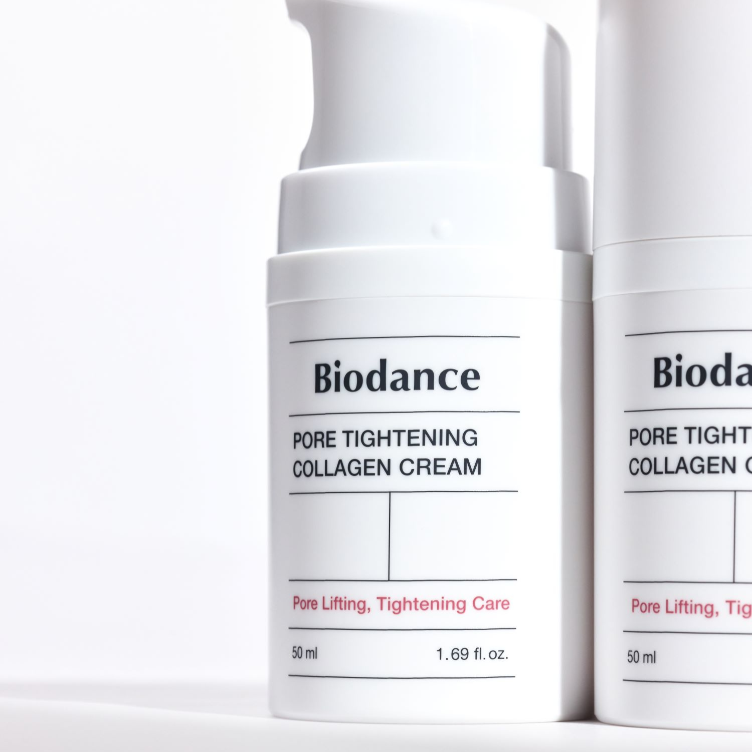 Biodance pore tightening collagen face moisturizer in 50ml jar, showing creamy texture and sleek packaging.