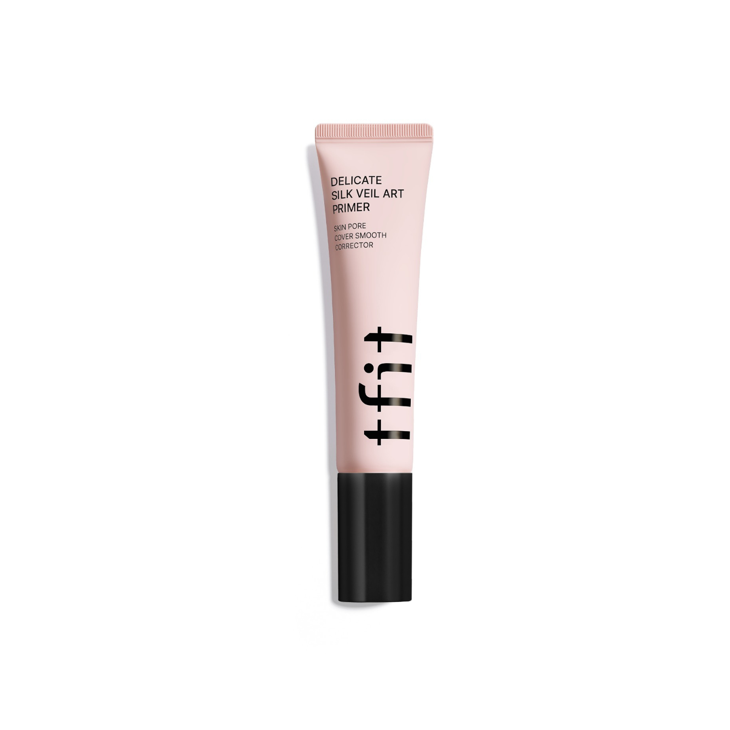 TFIT Delicate Silk Veil Art Primer 30ml, a smooth face primer with a lightweight silky texture, shown in a clear pump bottle.