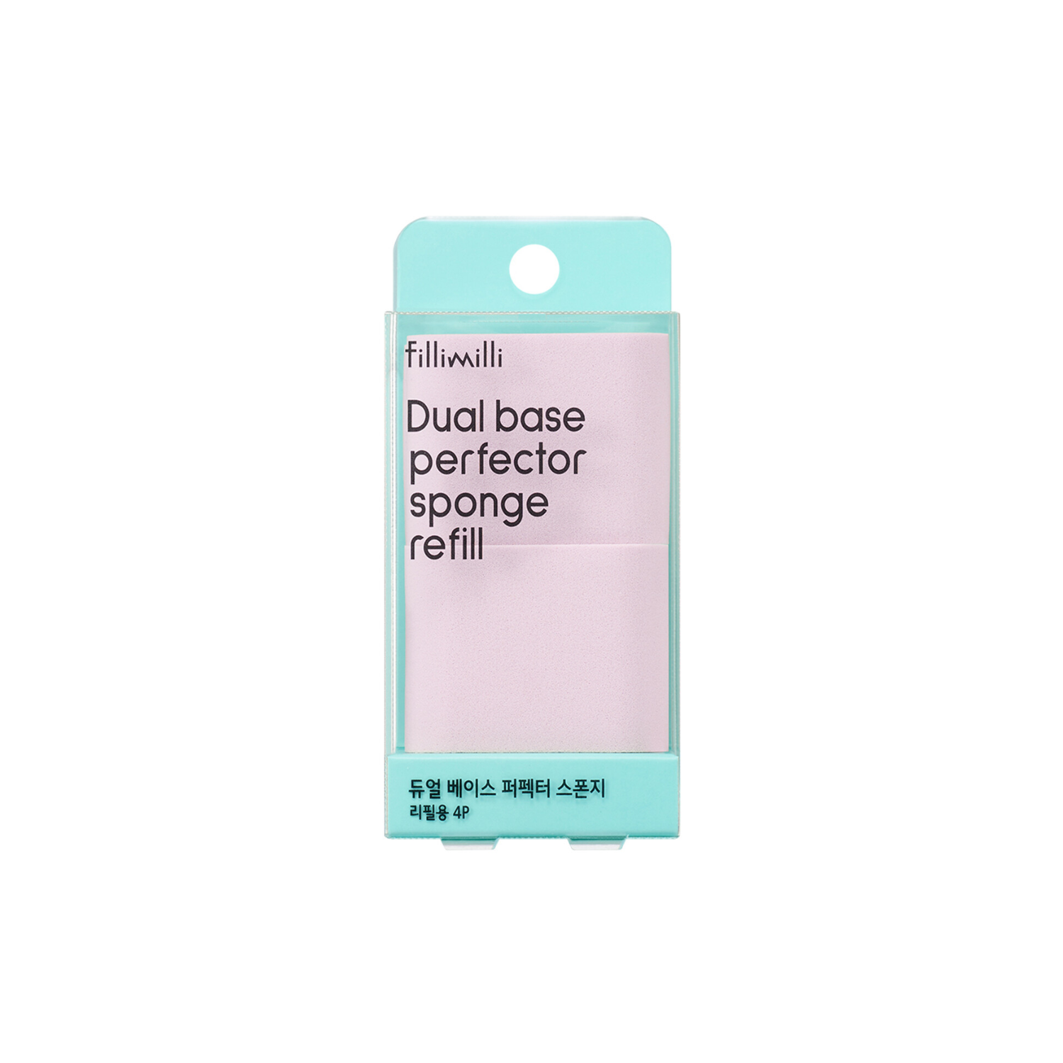Set of four Fillimilli dual base perfector sponge refills, soft puffs and sponges for makeup application.