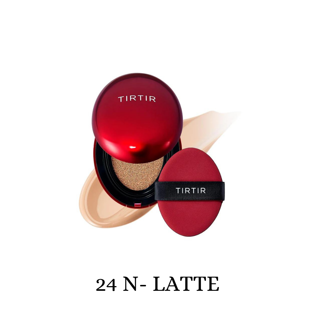 TIRTIR Mask Fit Red Cushion foundation in a compact, with a smooth, red-tinted cushion for flawless skin coverage