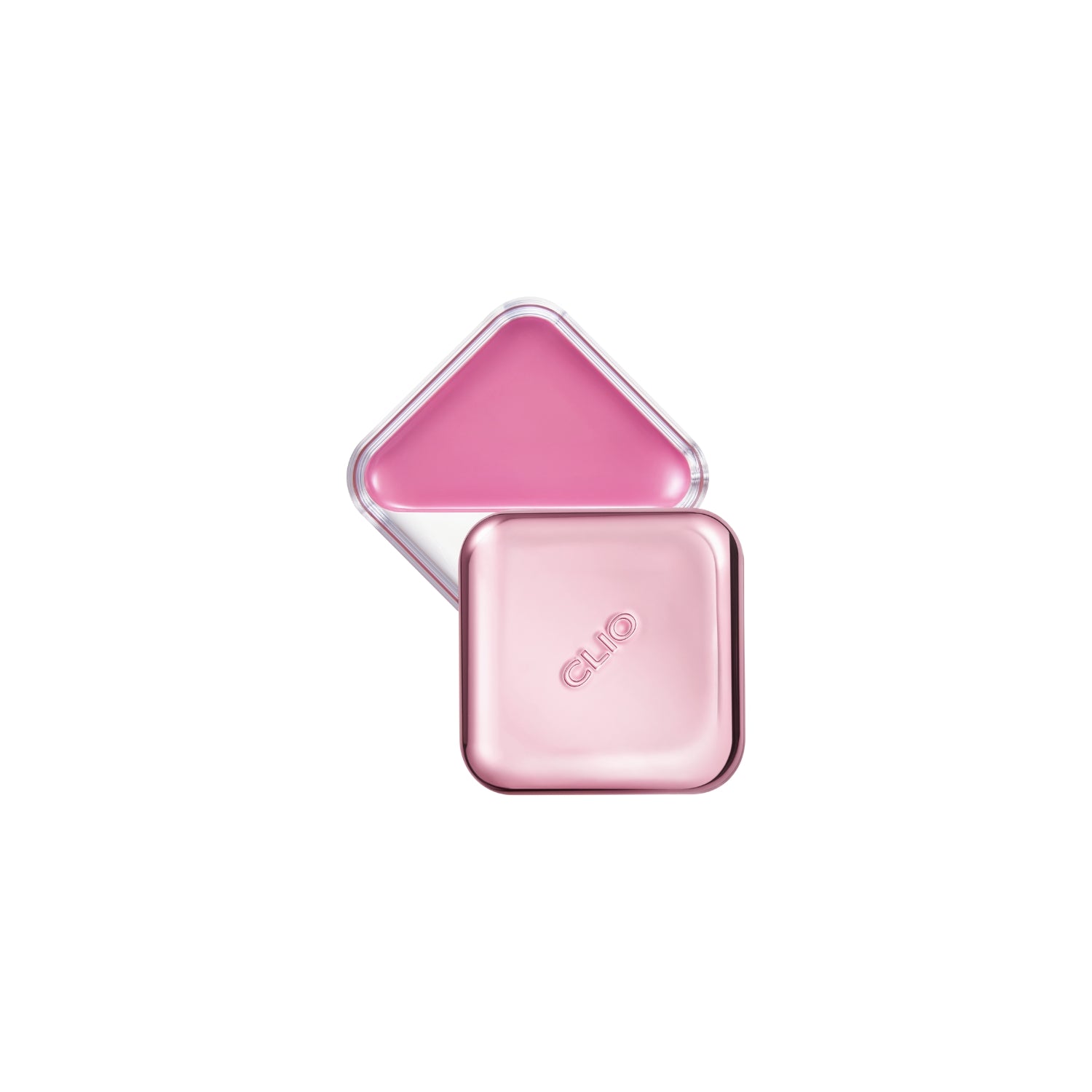 Clio Essential Lipcheek Tap blush compact with warm-toned shades and smooth, blended application on a natural skin background.