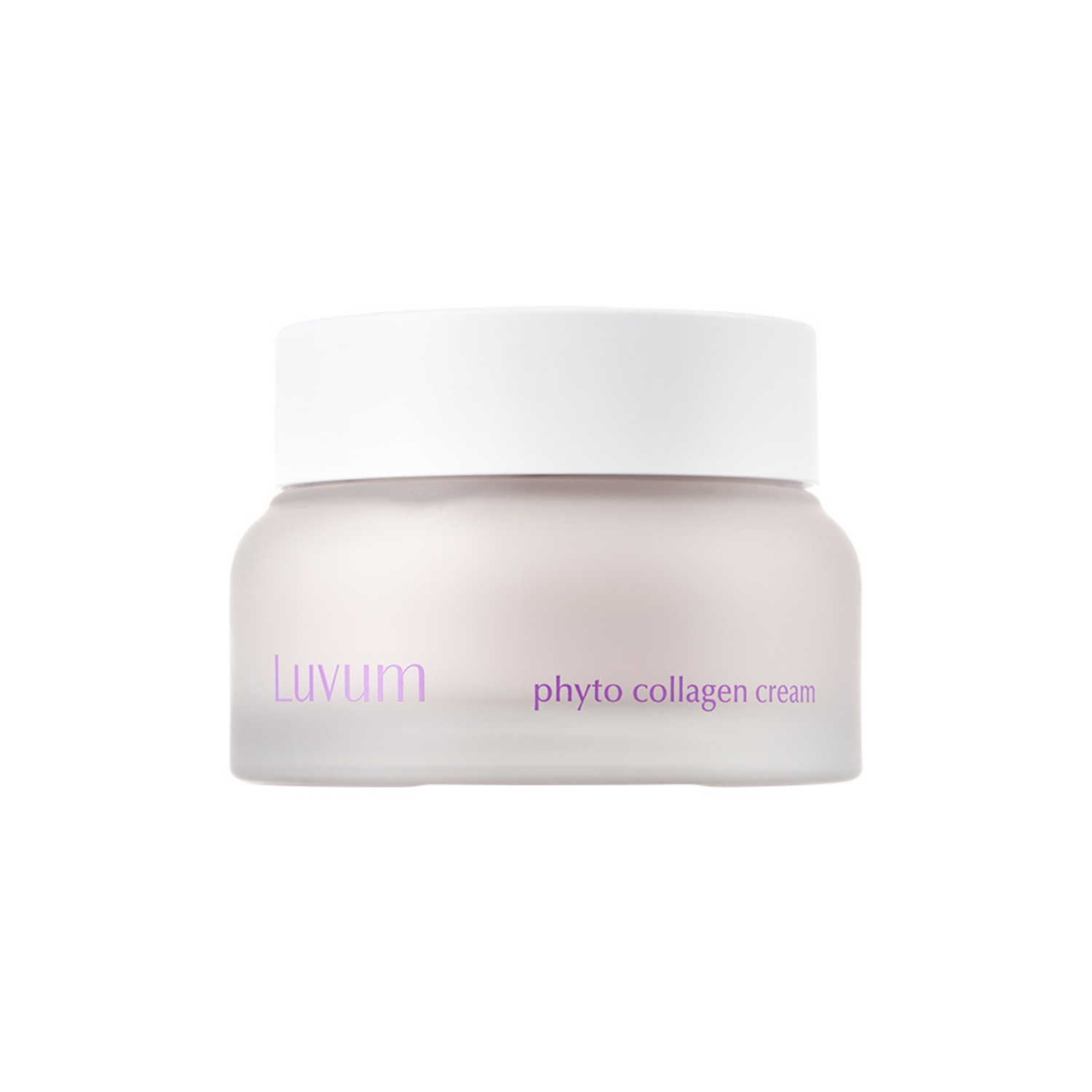Luvum slow aging phyto collagen gel mask and cream bundle showing the gel mask and cream jars with botanical ingredients.