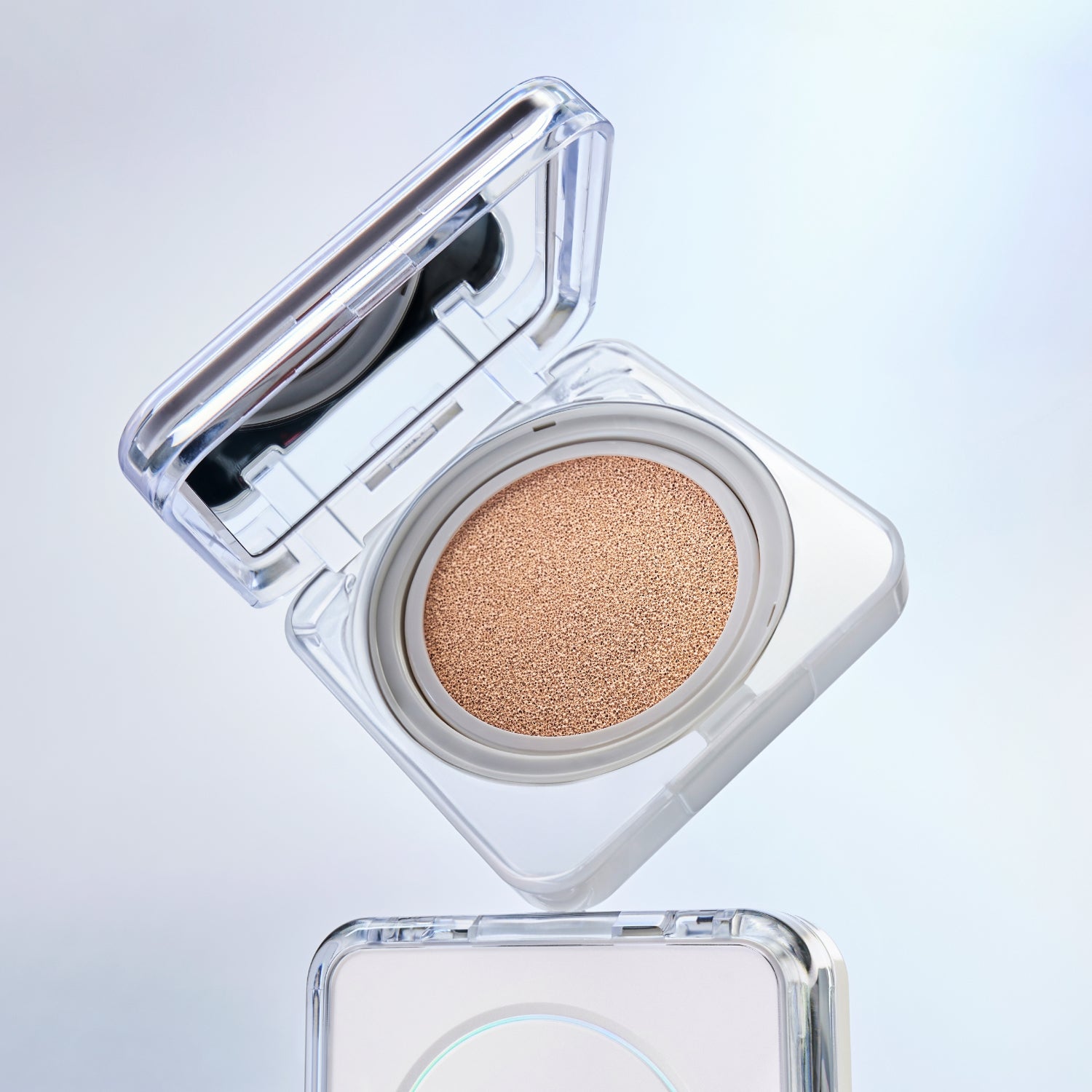 Clio Kill Cover Founwear Cushion foundation compact with open cushion and mirror, showcasing the product's packaging and design.