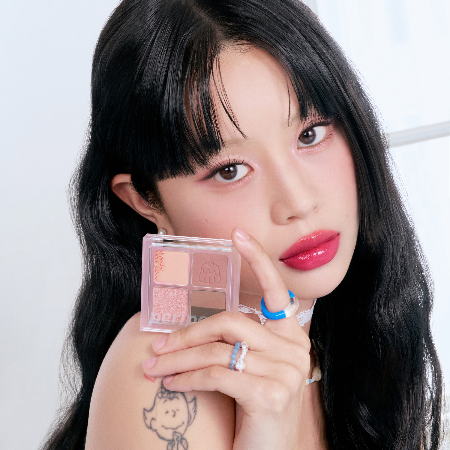 Peripera Ink Pocket Shadow Palette Soda Cafe version with eight colorful eyeshadow shades in a compact palette.