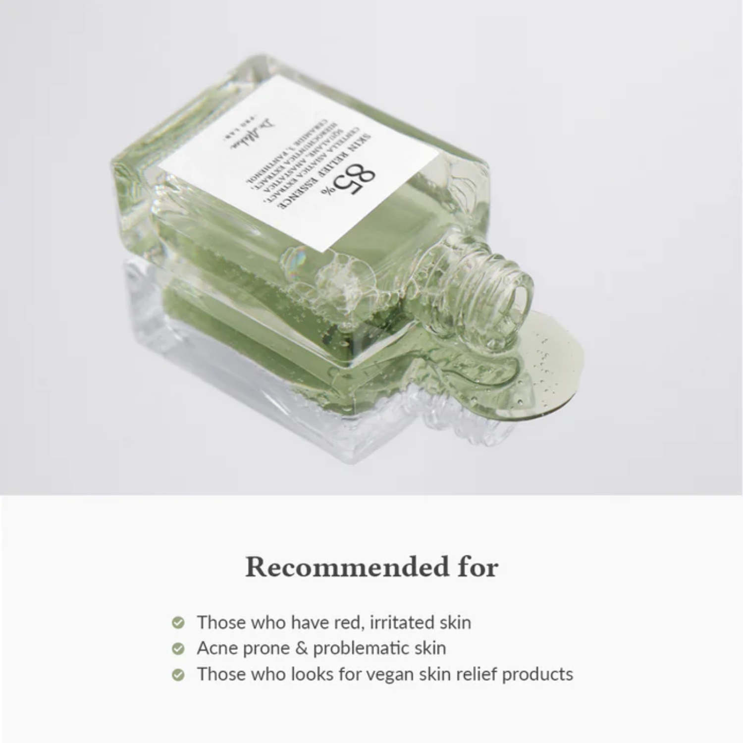 Dr. Althea Skin Relief Essence 30ml bottle with clear liquid, designed to soothe and hydrate skin.