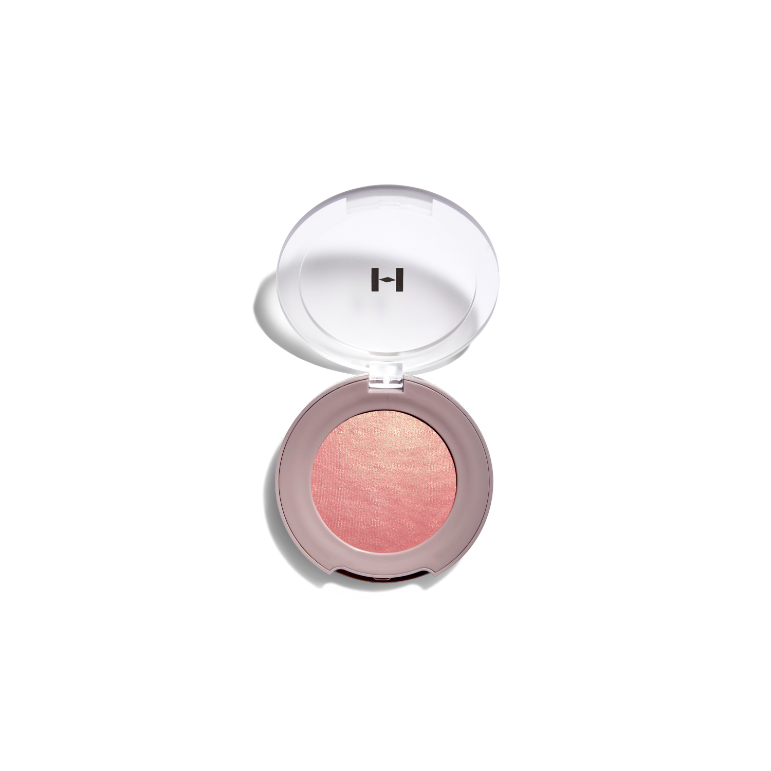 Hince True Dimension Glow Cheek blush compact with warm peachy-pink shade, featuring a smooth, luminous finish.