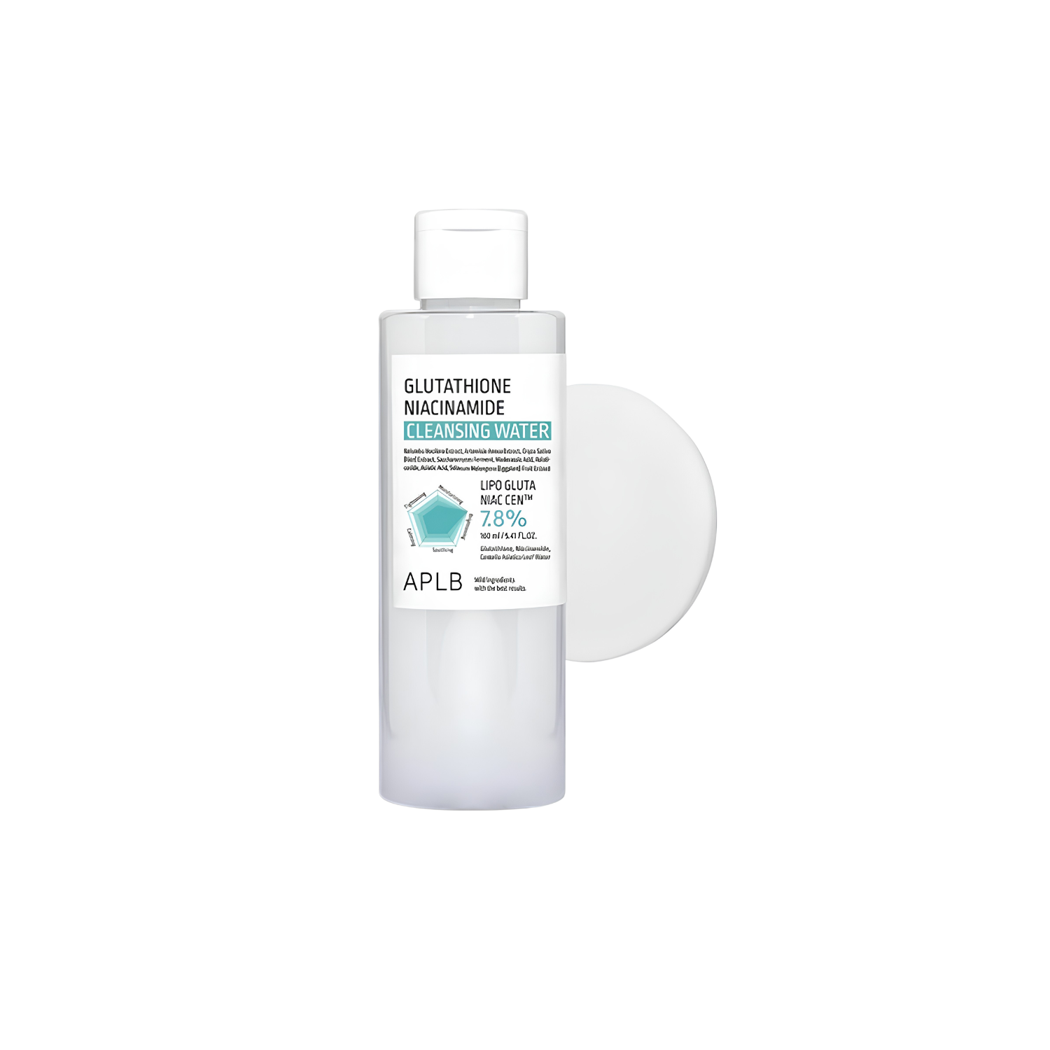 APL B Glutathione Niacinamide Cleansing Water 160ml oil-free micellar water for gentle facial cleansing and skin brightening