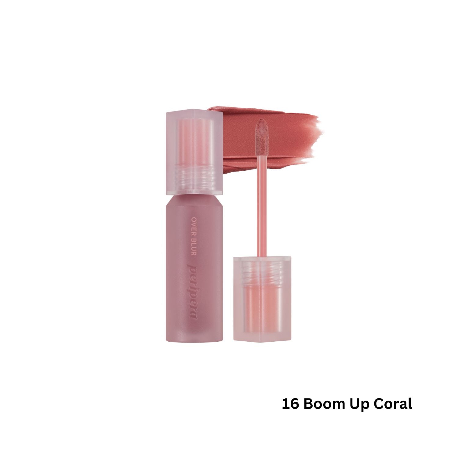 Peripera Over Blur Lip Tint in shade 94, showcasing smooth application and vibrant color on lips.