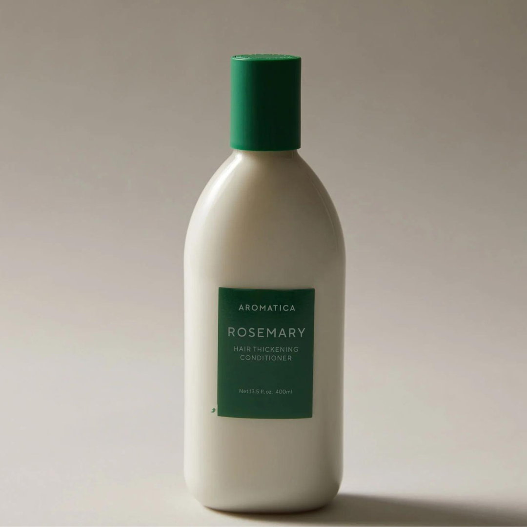 Aromatica Rosemary Hair Thickening Conditioner 400ml bottle, smooth conditioner with rosemary for fuller, healthier hair.
