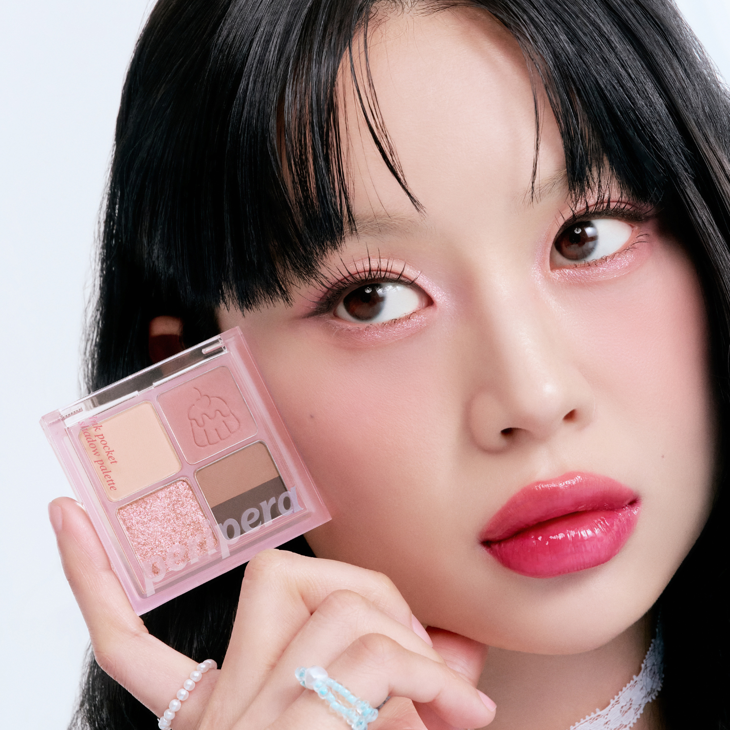 Peripera Ink Pocket Shadow Palette Soda Cafe version with nine colorful eyeshadow shades in a compact palette.
