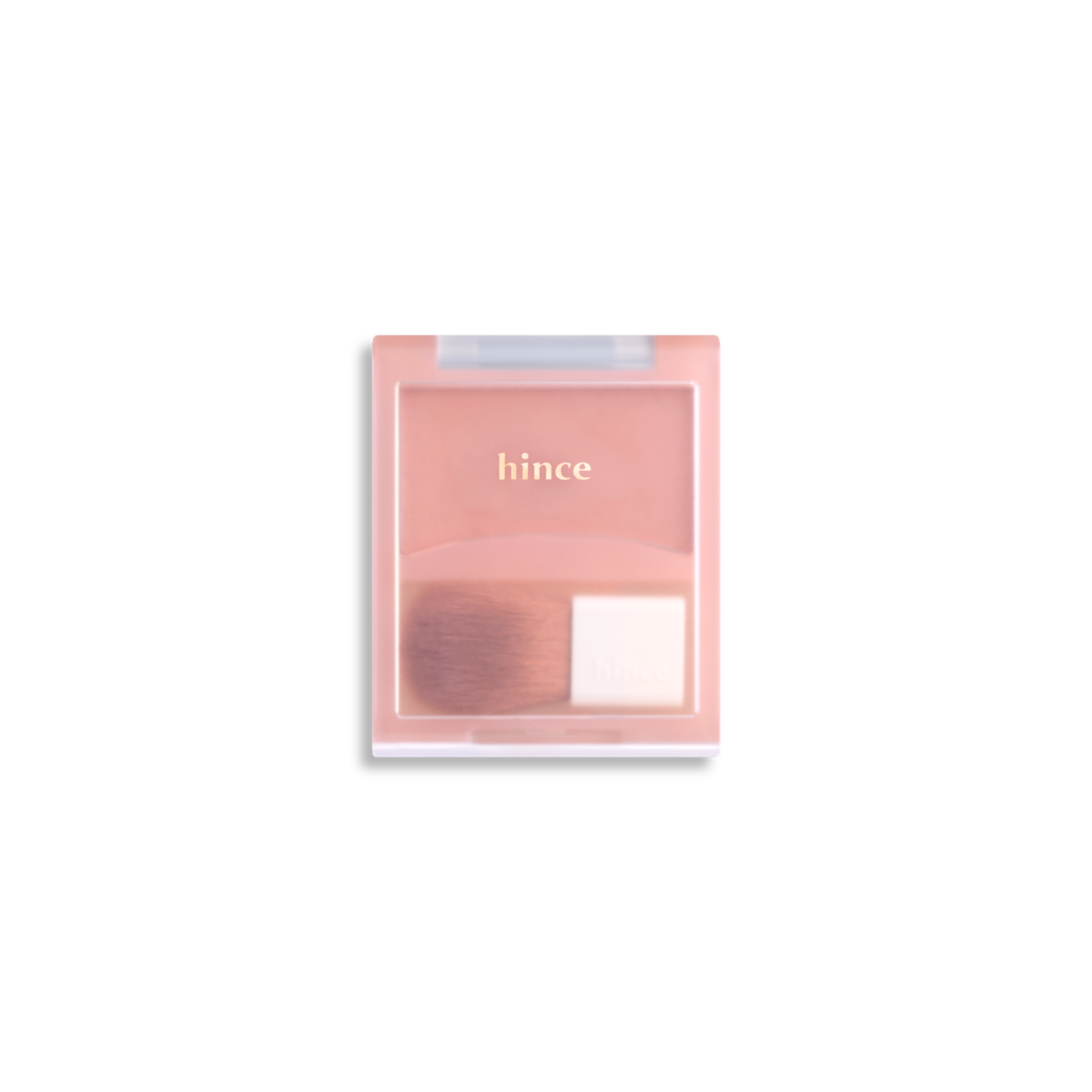 Hince Hug Layer Cheek Blush in soft pink shade, showcasing its compact round packaging and smooth textured surface.