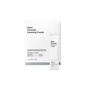 Biodance Hydro Ceramide Cleansing Powder, 30pcs, powder cleanser with hydrating ceramides, shown in a clear container with individual sachets