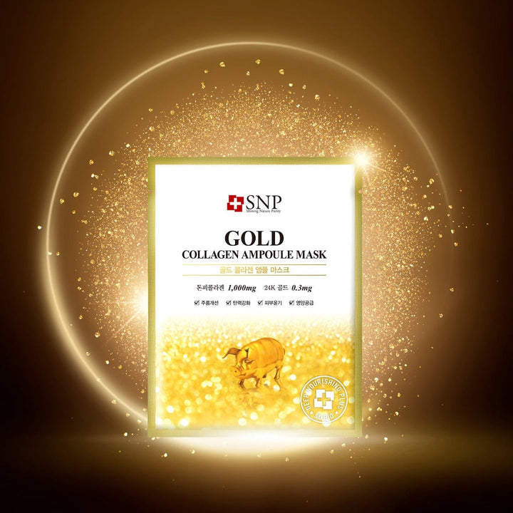 SNP [New] Gold Collagen Ampoule Mask 10pc/box - Shop K-Beauty in Australia