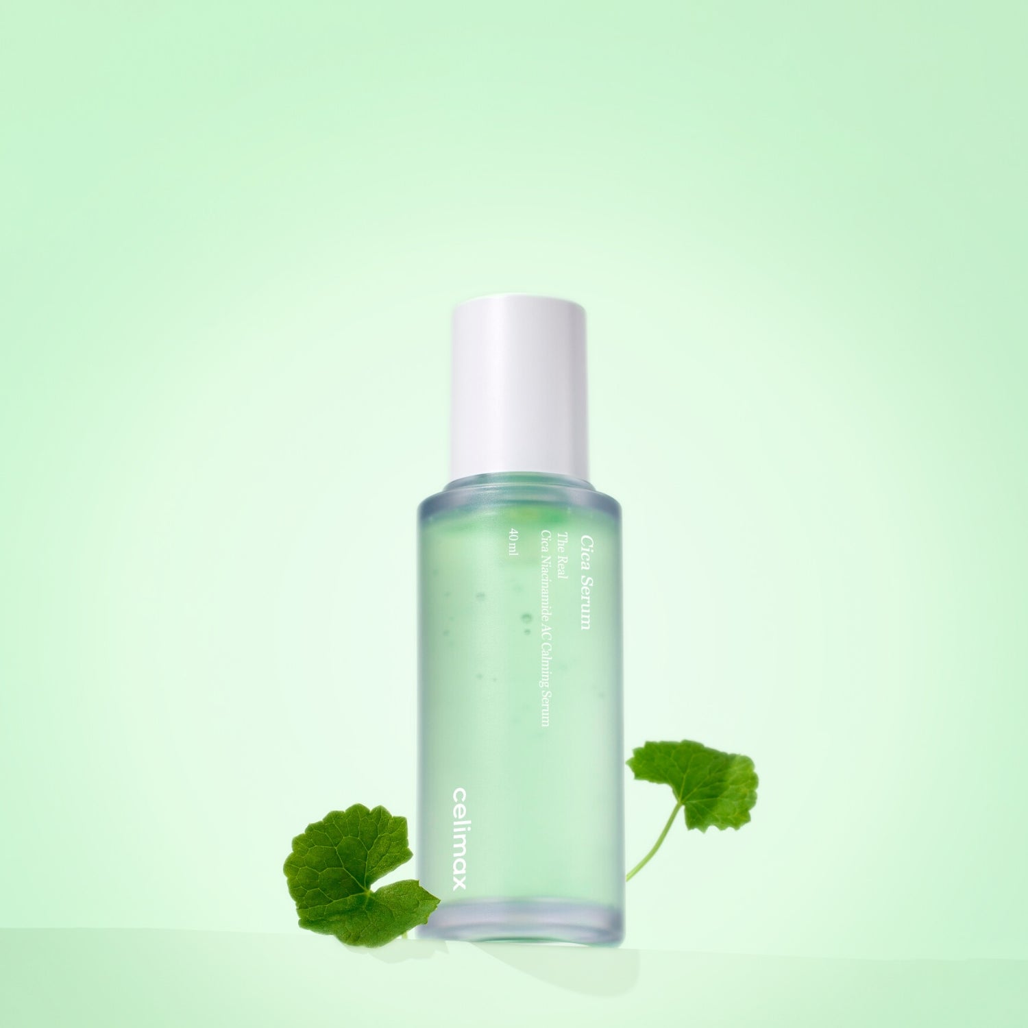 Celimax The Real Cica Niacinamide AC Calming Serum 40ml being applied to face and throat before ginseng cream application.