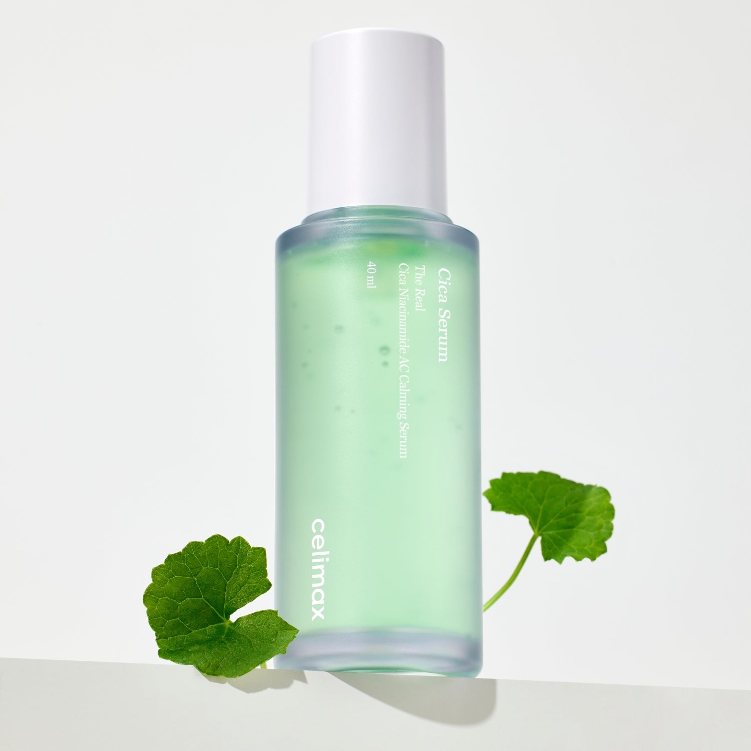 Celimax The Real Cica Niacinamide AC Calming Serum 40ml being applied smoothly on face and throat before moisturizer.