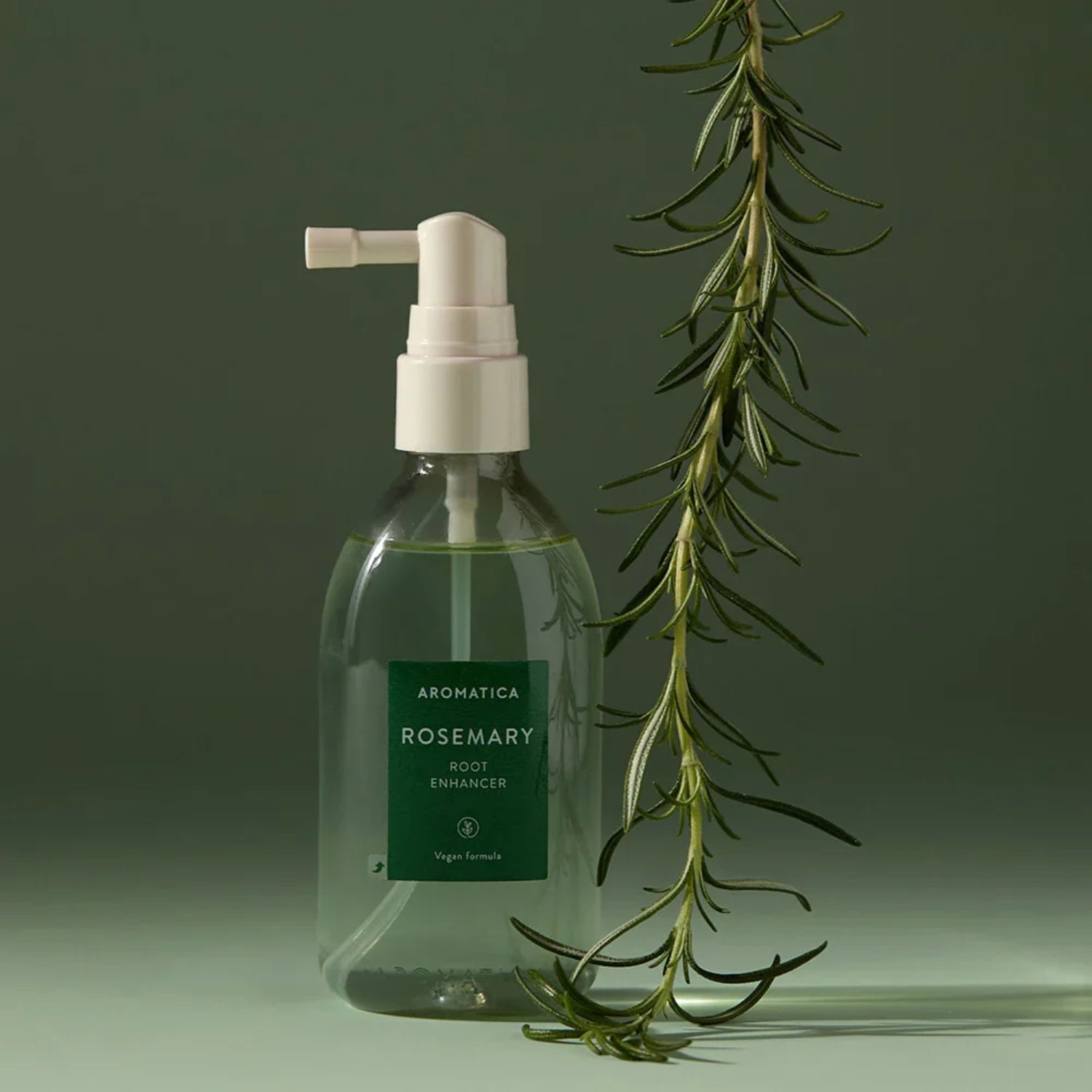Aromatica Rosemary Root Enhancer 100ml conditioner and treatment bottle with rosemary plant illustration on label.