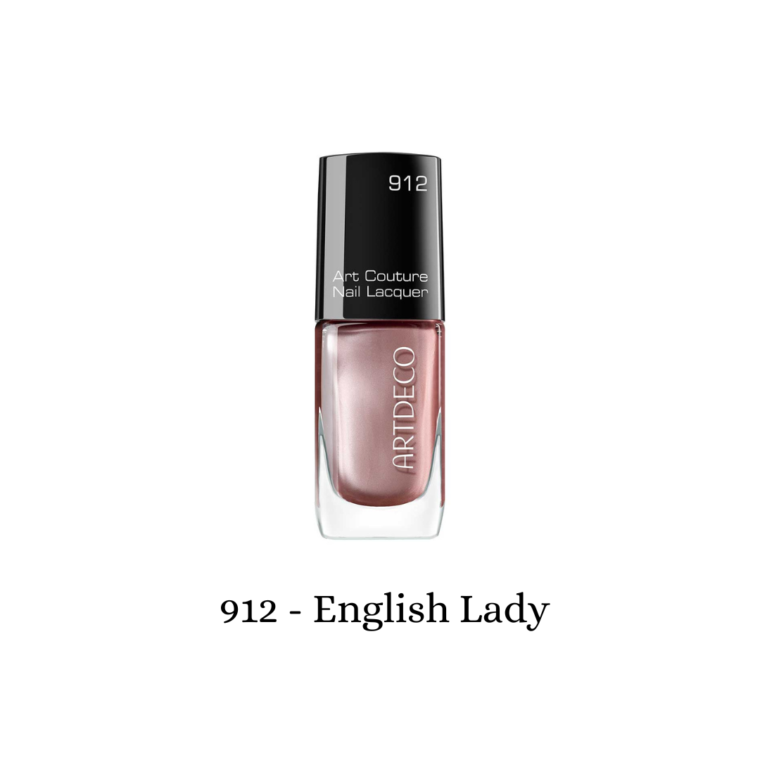 ARTDECO Art Couture Nail Lacquer in Pearl English Lady, showcasing a glossy, elegant nail polish with a pearl finish.