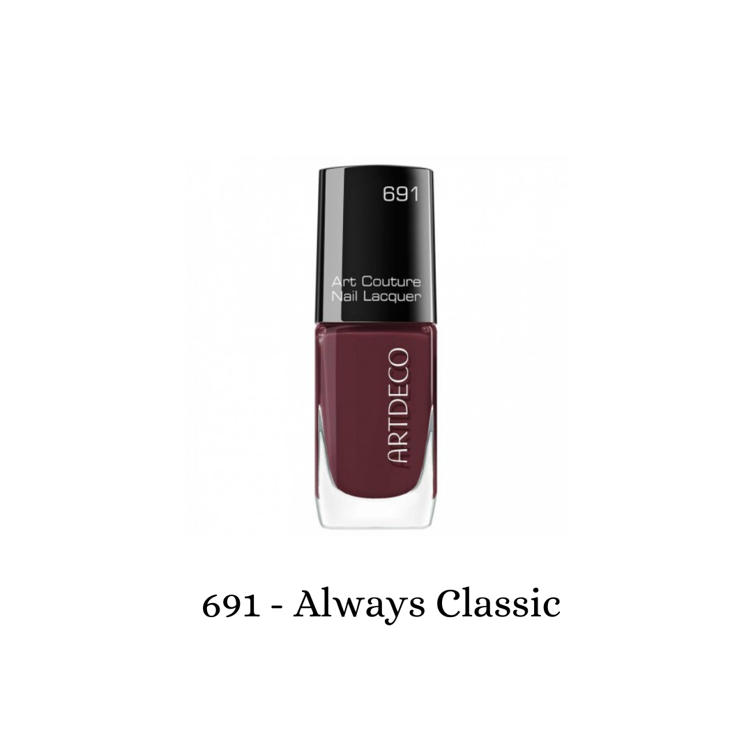 Art Couture Nail Lacquer by ARTDECO featuring a sleek bottle with classic nail polish in a vibrant shade