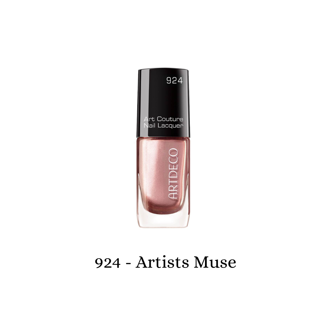 ARTDECO Art Couture Nail Lacquer in Artists Muse, showcasing a glossy, vibrant nail polish on neatly manicured nails.