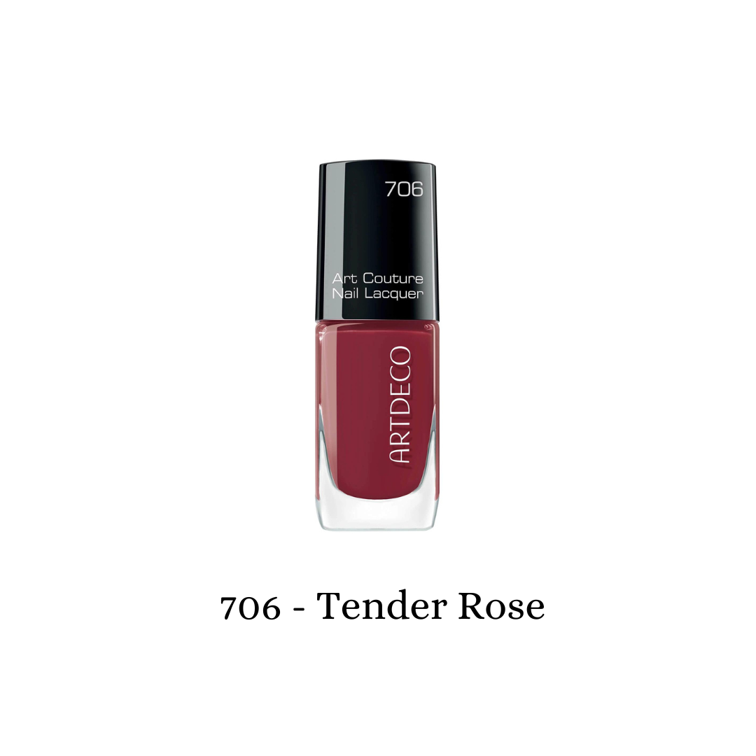 Art Couture Nail Lacquer in Tender Rose by ARTDECO, showcasing a glossy pink nail polish with a smooth finish.
