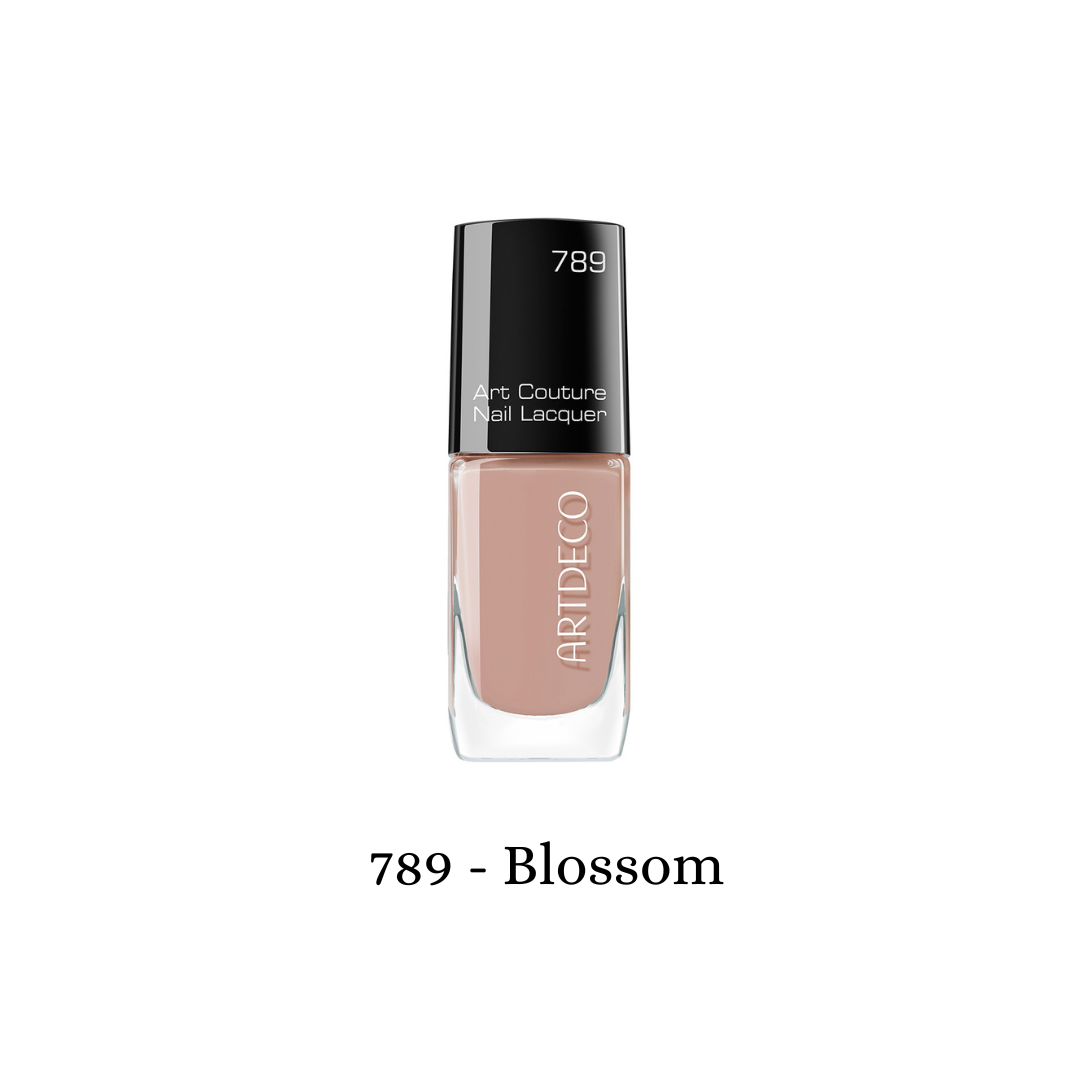 ARTDECO Art Couture Nail Lacquer in Blossom, showcasing a vibrant, glossy nail polish bottle with floral-themed packaging.