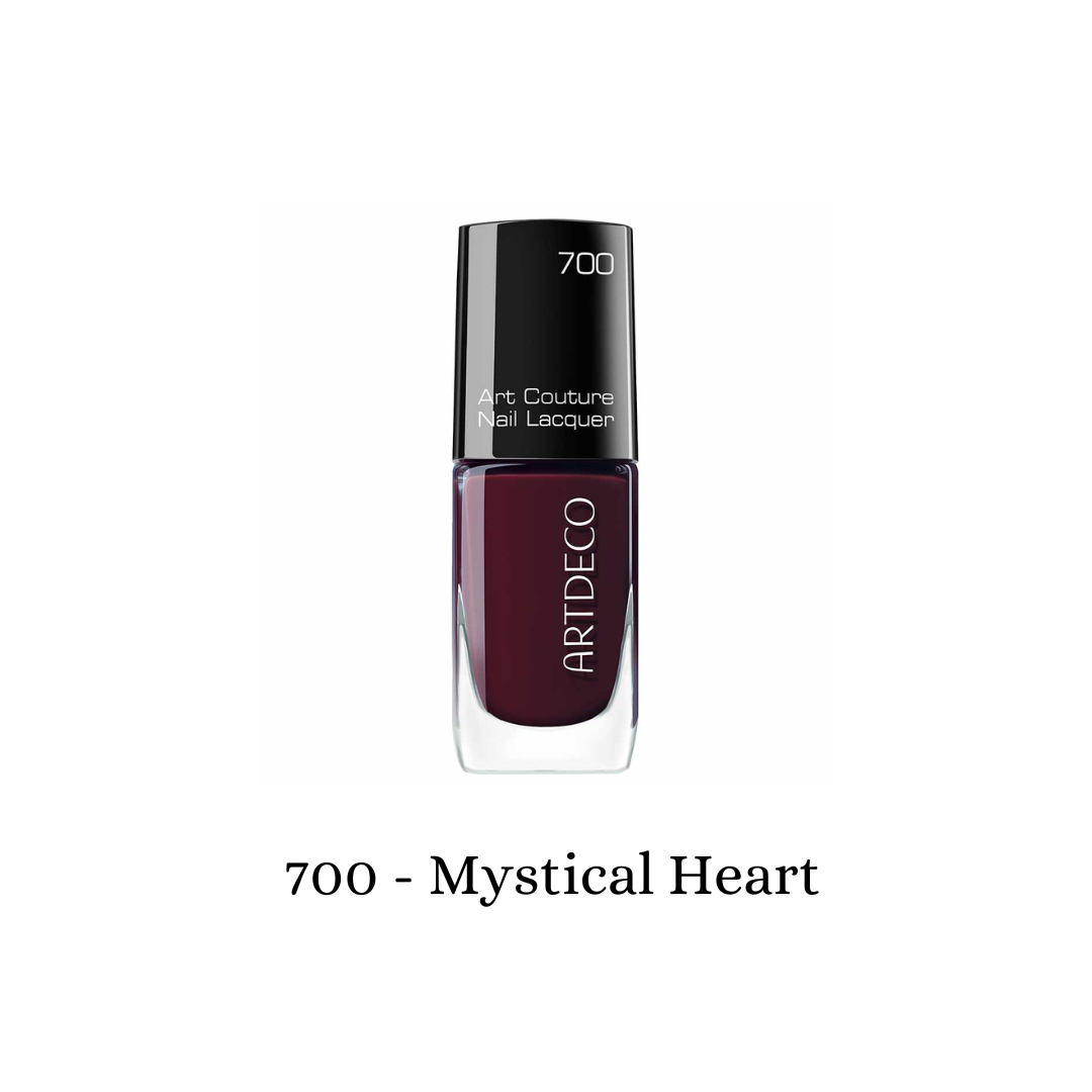Artdeco Art Couture Nail Lacquer bottle featuring mystical heart shade in a sleek nail polish container.