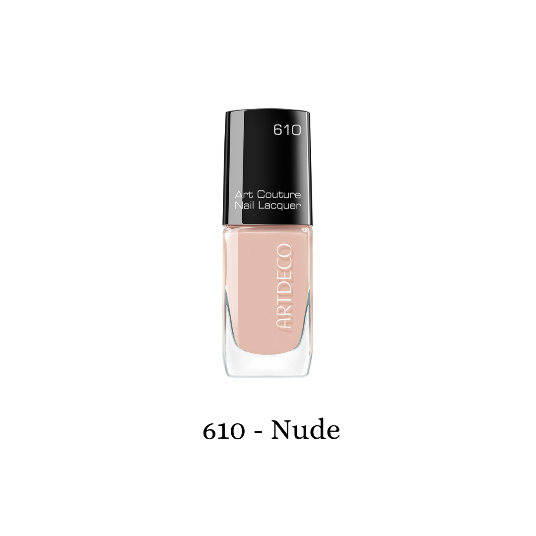 ARTDECO Art Couture Nail Lacquer in nude shade with sleek nail polish bottle and applicator brush.