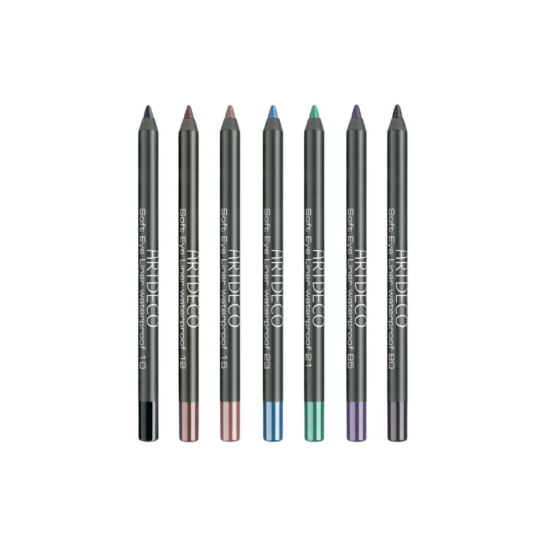 Waterproof gel eyeliner by ARTDECO, soft black formula in a sleek pencil for precise eye definition and long-lasting wear.