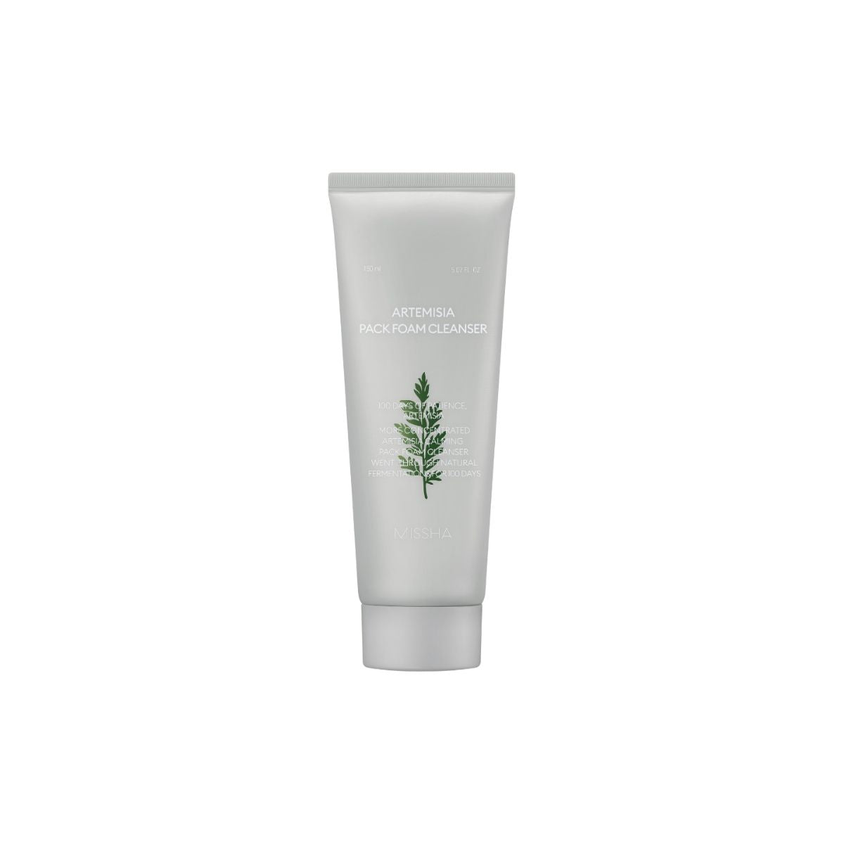 Missha Artemisia Pack Foam Cleanser in 150ml bottle, showing the gel and foam cleanser for deep cleansing and soothing skin.