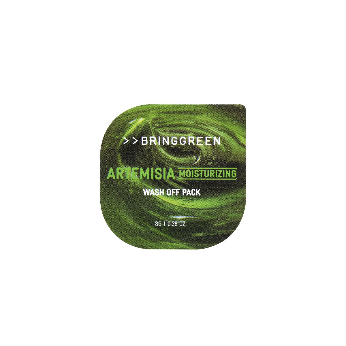 Fresh Green Artemisia Moisturising Wash-Off Mask in a white jar with a green label, showing the product inside.