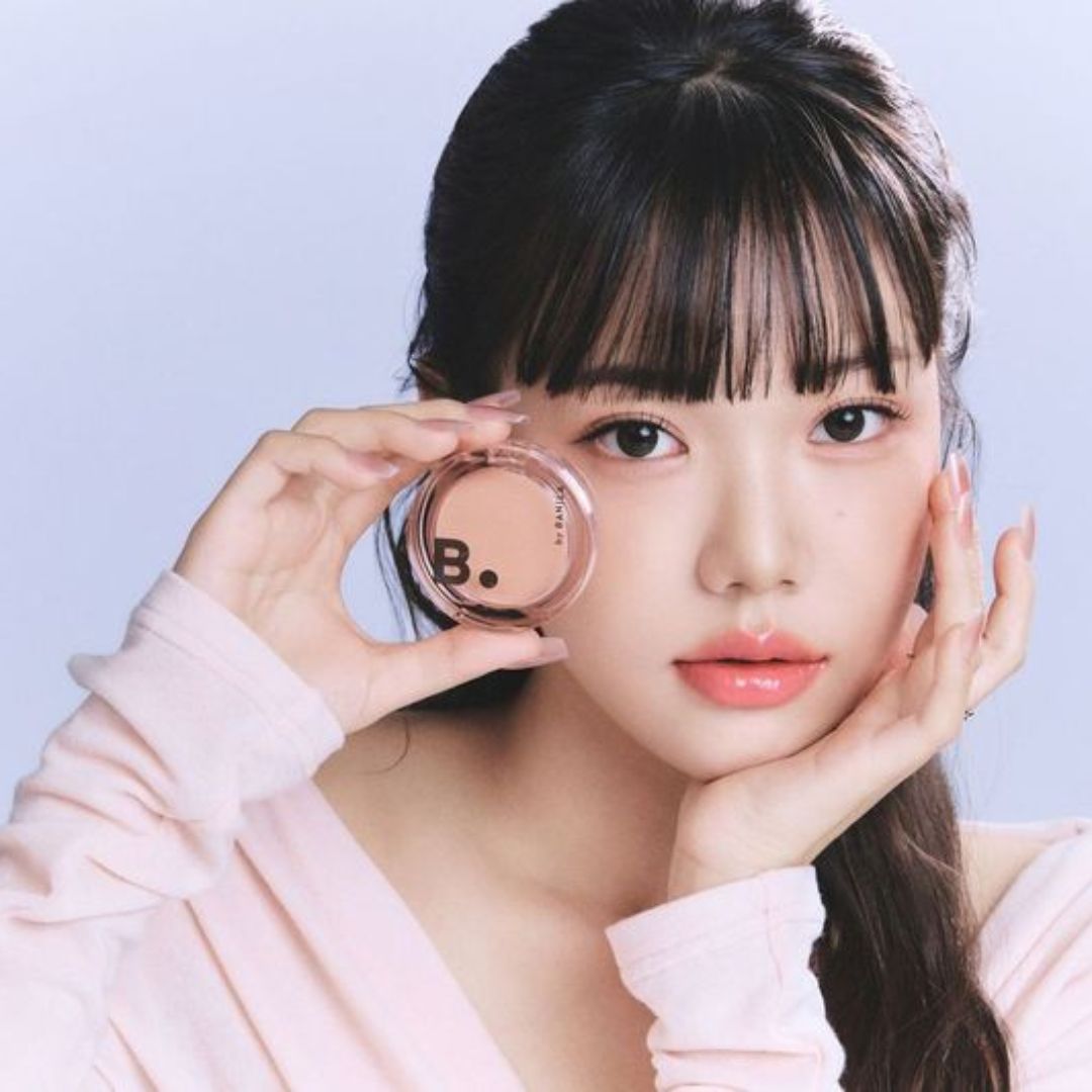 Banila Co B. By Banila Priming Veil Cheek blush in soft pink shade, with smooth, blendable texture and subtle shimmer.